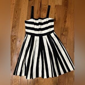 Loft Black & White Striped Dress Size 4 -NWT